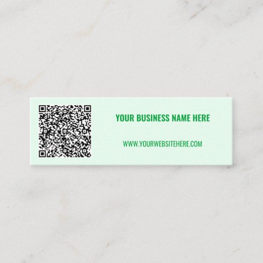Aangepaste QR Code Tekst en Kleuren Uw Visitekaart Mini Visitekaartje (Voorkant)