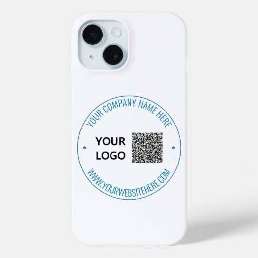Aangepaste QR Code Tekst en Logo iPhone Case Sjabl (Achterkant)