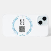 Aangepaste QR Code Tekst en Logo iPhone Case Sjabl (Achterkant (horizontaal))