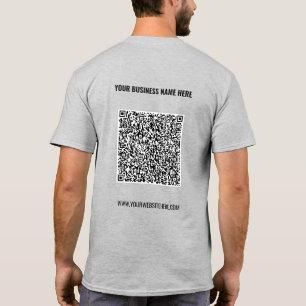 Aangepaste QR-code tekst Jouw Bedrijf T-shirt sjab