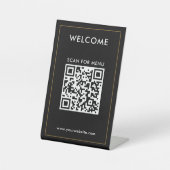 Aangepaste QR-code Tekst Modern bedrijf Reclamebord Met Voetstuk (Voorkant)