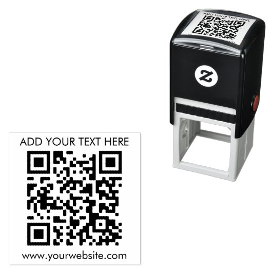 Aangepaste QR-code Tekst Modern bedrijf Zelfinktende Stempel (In situ)