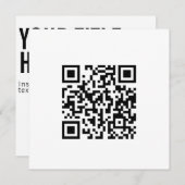 Aangepaste Qr-code tekst moderne vierkant-uitnodig (Voorkant / Achterkant)