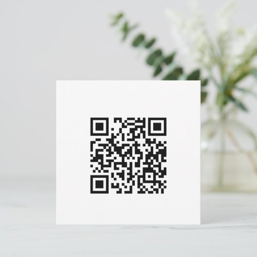 Aangepaste Qr-code tekst moderne vierkant-uitnodig (Staand voorkant)