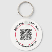 Aangepaste QR-code Tekst Moderne witte zakelijke S Sleutelhanger (Voorkant)