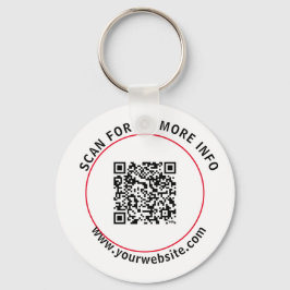 Aangepaste QR-code Tekst Moderne witte zakelijke S Sleutelhanger