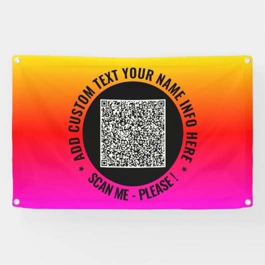 Aangepaste QR-code tekst promotionele banner sjabl (Horizontaal)