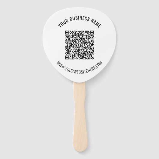 Aangepaste QR-code Tekst Promotionele Hand Fan Sja Handwaaier (Achterkant)