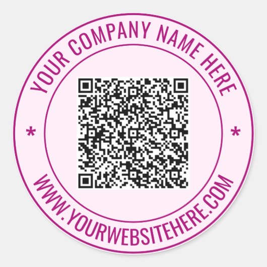 Aangepaste QR-code Tekst Ronde Sticker Kies kleure (Voorkant)