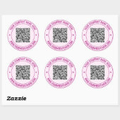 Aangepaste QR-code Tekst Ronde Sticker Kies kleure (Vel)