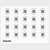 Aangepaste QR-code tekst sjabloon Ronde Sticker (Vel)