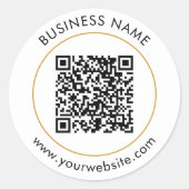 Aangepaste QR-code tekst sjabloon Ronde Sticker (Voorkant)