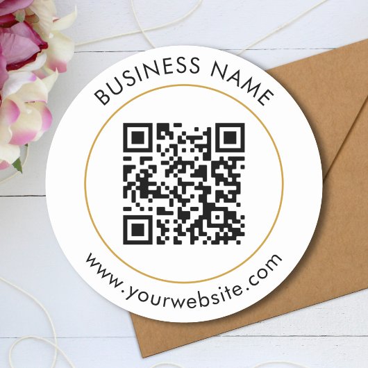 Aangepaste QR-code tekst sjabloon Ronde Sticker