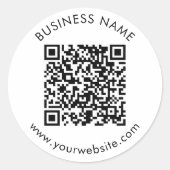 Aangepaste QR-code tekst sjabloon Ronde Sticker (Voorkant)