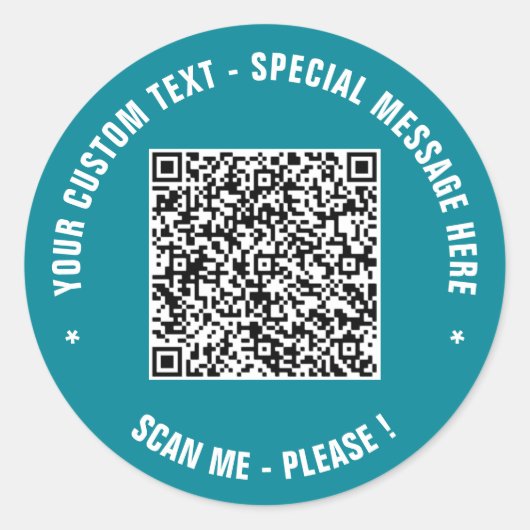 Aangepaste QR-code tekst Sticker Sjabloon van uw k (Voorkant)