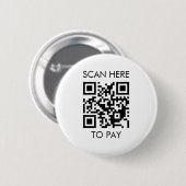 Aangepaste QR-code / tekst wit Ronde Button 5,7 Cm (Voorkant /achterkant)