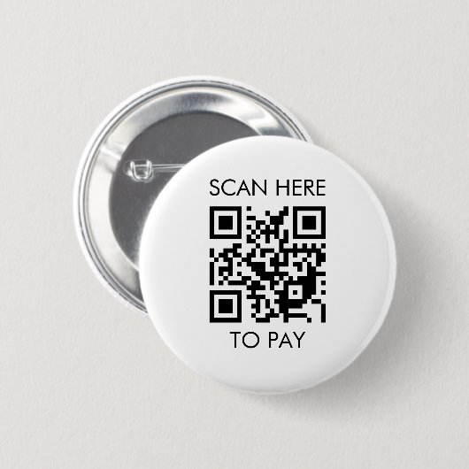 Aangepaste QR-code / tekst wit Ronde Button 5,7 Cm (Voorkant /achterkant)