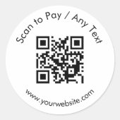 Aangepaste QR-code / tekst Witte ronde Stickers Bl (Voorkant)