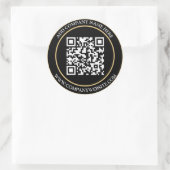Aangepaste QR code tekst zwart wit klassiek Ronde Sticker (Tas)