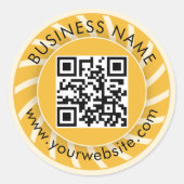 Aangepaste QR-code Tekst Zwart Wit Klassieke Ronde Ronde Sticker (Voorkant)