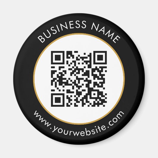 Aangepaste QR-code Tekst zwart wit Magneet (Voorkant)