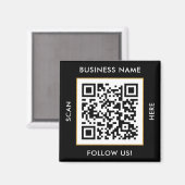 Aangepaste QR Code Tekst zwart Witte Sjabloon Magneet (Voorkant / Achterkant)