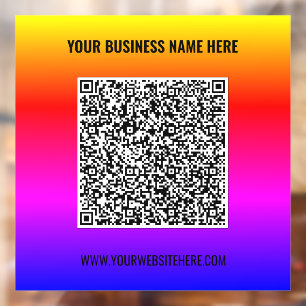 Aangepaste QR-code tekstkleuren Zakelijke Raamstic Raamsticker