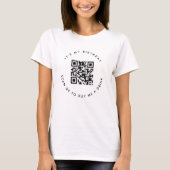 Aangepaste QR-code | Verjaardag of donatie T-shirt (Voorkant)