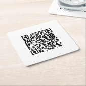Aangepaste QR-code Vierkante Kartonnen Onderzetter (Schuin)