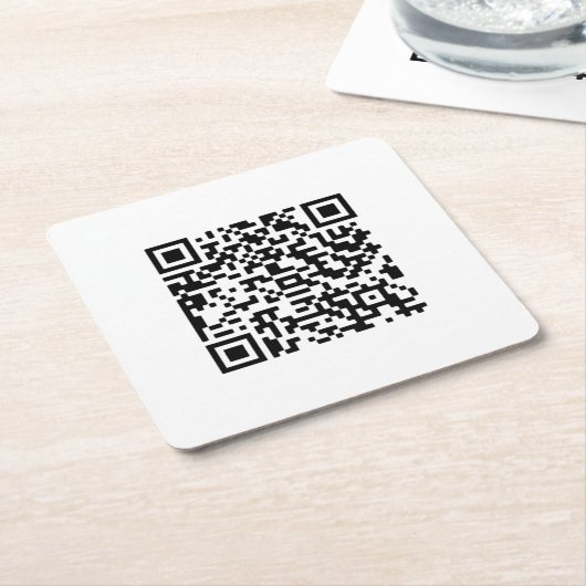 Aangepaste QR-code Vierkante Kartonnen Onderzetter (Schuin)