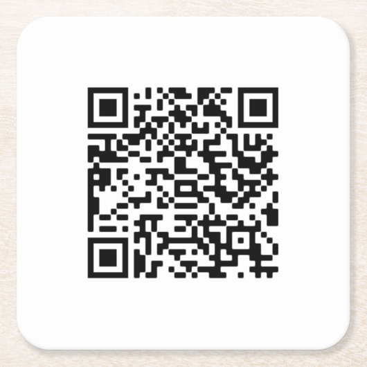 Aangepaste QR-code Vierkante Kartonnen Onderzetter (Voorkant)