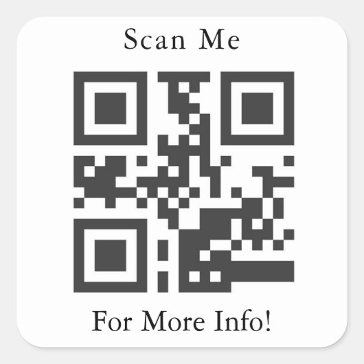 Aangepaste QR-code Vierkante Sticker (Voorkant)