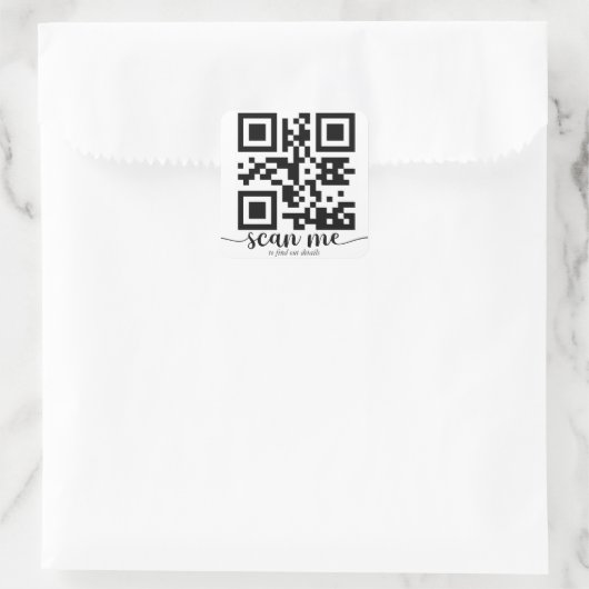 Aangepaste QR-code vierkante sticker (Tas)