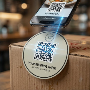 Aangepaste QR-code voor bedrijven Gepersonalisee Ronde Sticker