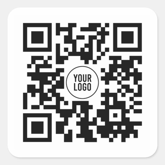 Aangepaste QR-code voor Logo Vierkante Sticker (Voorkant)