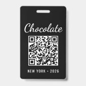 Aangepaste QR-code voor VIP bij chocoladefestival Badge (Achterkant)