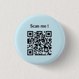 aangepaste QR-code website promotie blauwe knop Ronde Button 3,2 Cm