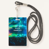 Aangepaste QR Code White VIP All Access Badge (Achterkant met draagriem)