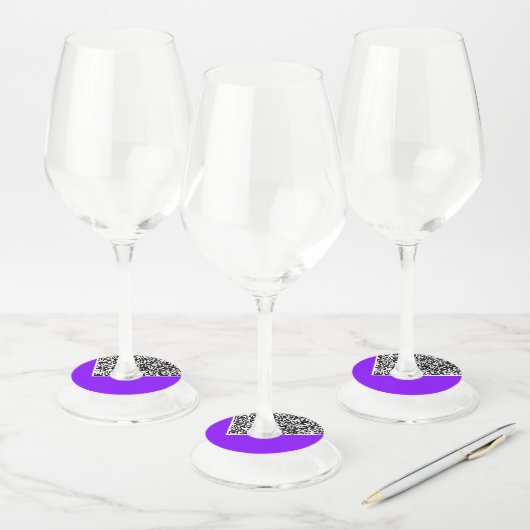 Aangepaste QR Code Wijnglas Label - Kies kleuren (Set)