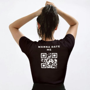 Aangepaste QR-code wil me daten T-shirt