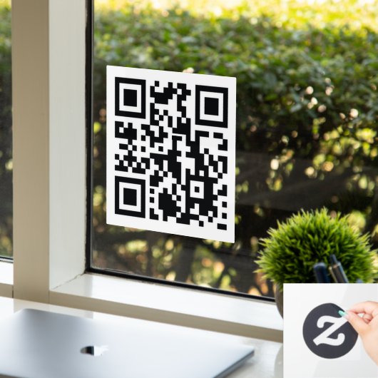 aangepaste QR-code winkel Verkoop handel elegant m Raamsticker (Kantoor)