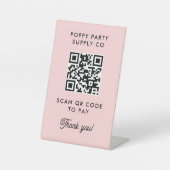 Aangepaste QR-code Winkelen Sticker Reclamebord Met Voetstuk (Voorkant)