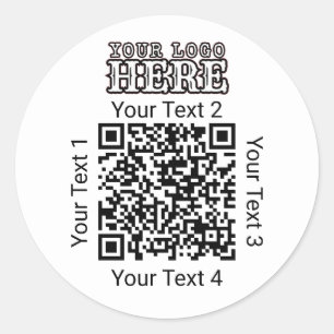 Aangepaste QR-code Zakelijk Logo Branding Ronde Sticker