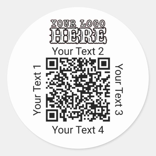 Aangepaste QR-code Zakelijk Logo Branding Ronde Sticker (Voorkant)