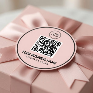 Aangepaste QR-code Zakelijk Logo Gepersonaliseerde Ronde Sticker