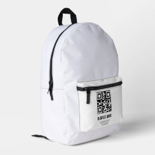 Aangepaste QR-code Zakelijk Logo Naam Sjabloon Bedrukte Rugzak