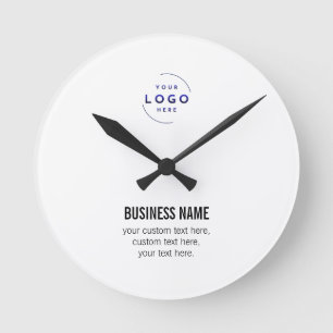 Aangepaste QR-code Zakelijk Logo Naam Sjabloon Ronde Klok