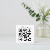 Aangepaste QR-code Zakelijk | Tekst of sociale med Vierkante Visitekaartje (Staand voorkant)