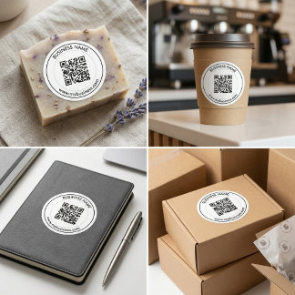 Aangepaste QR-code zakelijke branding Ronde Sticker
