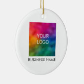 Aangepaste QR-code Zakelijke Logo Minimale Sjabloo Keramisch Ornament (Rechts)